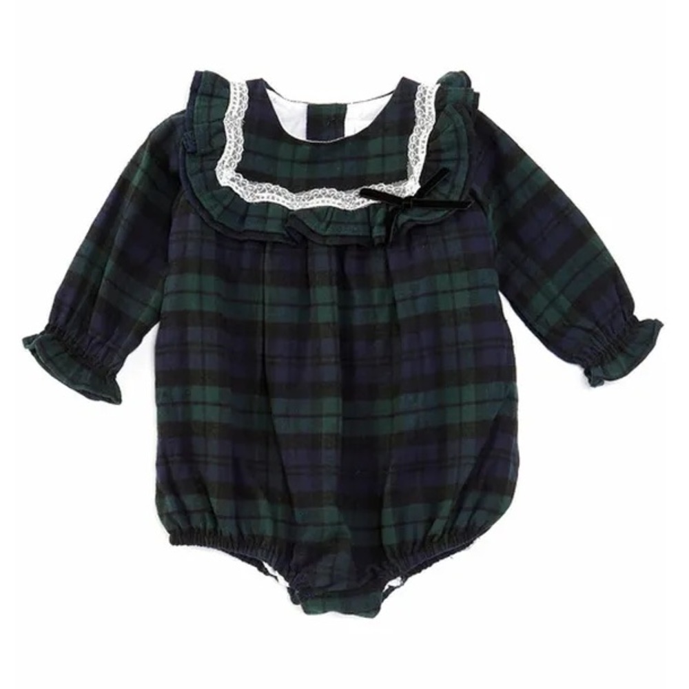 NWT Edgehill Collection x Darby Fallon Clark Baby Girls' Autumn Plaid Romper 9M